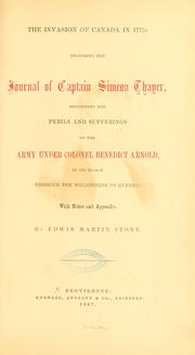 Cover of: invasion of Canada in 1775 | Simeon Thayer