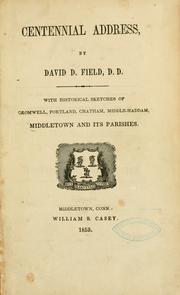 Cover of: Centennial address by Field, David D.