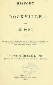 Cover of: History of Rockville, from 1823 to 1871 by William Thompson Cogswell