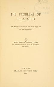 Cover of: The problems of philosophy: an introduction to the study of philosophy