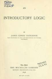An introductory logic by James Edwin Creighton