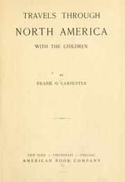 Cover of: Travels through North America with the children