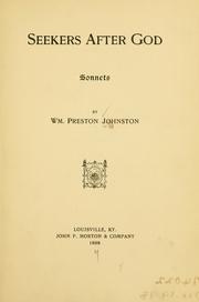 Cover of: Seekers after God by William Preston Johnston