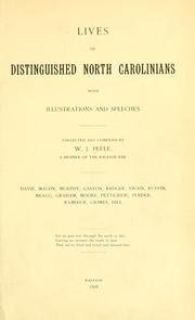 Cover of: Lives of distinguished North Carolinians by W. J. Peele