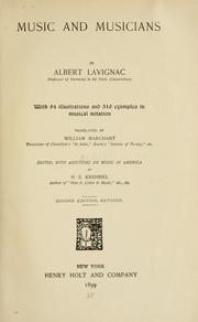 Cover of: Music and musicians by Albert Lavignac