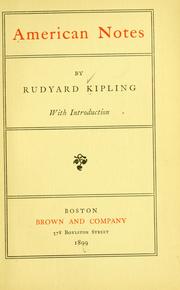 Cover of: American notes by Rudyard Kipling