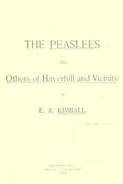 Cover of: The Peaslees and others of Haverhill and vicinity. by E. A. Kimball