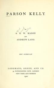 Cover of: Parson Kelly by A. E. W. Mason