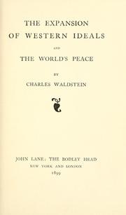 Cover of: The expansion of western ideals and the world's peace