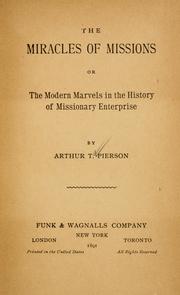Cover of: miracles of missions | Arthur T. Pierson