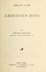 Cover of: Helps for ambitious boys