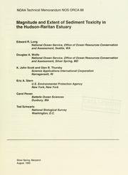 Cover of: Magnitude and extent of sediment toxicity in the Hudson-Raritan Estuary