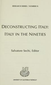 Cover of: Deconstructing Italy by Salvatore Sechi, editor.