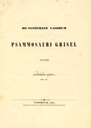 Cover of: De systemate vasorum Psammosauri grisei