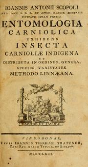 Cover of: Ioannis Antonii Scopoli Med. Doct. S.C.R. ... Entomologia Carniolica exhibens insecta Carnioliae indigena et distributa in ordines, genera, species, varietates by Scopoli, Giovanni Antonio