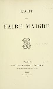 Cover of: L' Art de faire maigre.