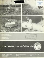 Cover of: Crop water use in California.