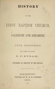 History of the First Baptist Church, Salisbury and Amesbury by B. P. Byram