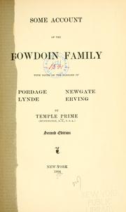 Cover of: Some account of the Bowdoin family [microform] by Temple Prime, Temple Prime