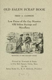 Cover of: Old Salem scrap book by [edited by] Fred A. Gannon.