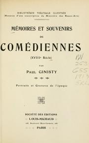 Cover of: Mémoires et souvenirs de comédiennes (XVIIIe siècle) by Paul Ginisty