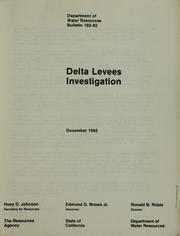 Cover of: Delta levees investigation.