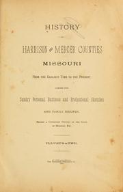 Cover of: History of Harrison and Mercer Counties, Missouri by 