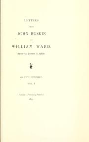 Cover of: Letters from John Ruskin to William Ward