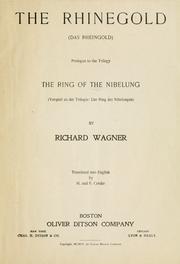 Cover of: The Rhinegold by Richard Wagner