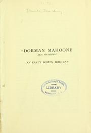 Cover of: "Dorman Mahoone alis Mathews": an early Boston Irishman.