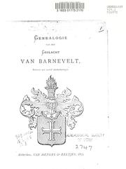 Cover of: Genealogie van het geslacht Van Barnevelt by Johannes Hendrikus Scheffer