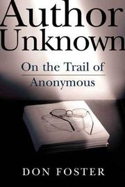 Cover of: Author unknown: on the trail of anonymous
