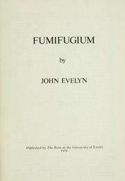 Cover of: Fumifugium by John Evelyn