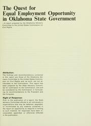 Cover of: The quest for equal employment opportunity in Oklahoma state government: a report