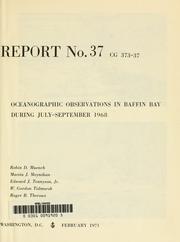 Oceanographic observations in Baffin Bay during July-September 1968 by United States. Coast Guard. Oceanographic Unit.