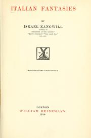 Cover of: Italian fantasies by Israel Zangwill