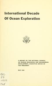 Cover of: International decade of ocean exploration: a report.