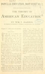Cover of: The theory of American education.