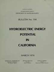 Cover of: Hydroelectric energy potential in California.