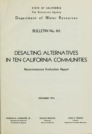 Cover of: Desalting alternatives in ten California communities: reconnaissance evaluation report