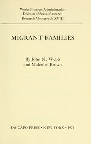 Cover of: Migrant families