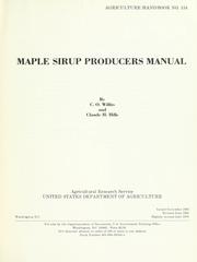 Cover of: Maple sirup producers manual by C. O. Willits