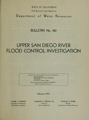 Cover of: Upper San Diego River flood control investigation