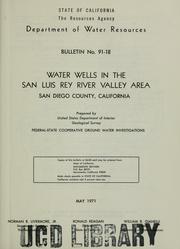 Cover of: Water wells in the San Luis Rey River valley area, San Diego County, California