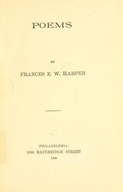 Cover of: Poems. by Frances Ellen Watkins Harper