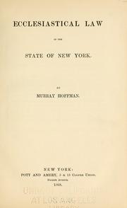 Cover of: Ecclesiastical law in the State of New York.