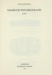 Cover of: Tagebuch von Helgoland by Ludolf Wienbarg