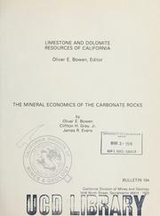 Cover of: The mineral economics of the carbonate rocks by Oliver E. Bowen