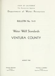 Cover of: Water well standards: Ventura County. | California. Dept. of Water Resources.