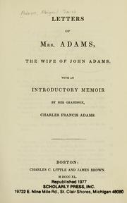 Cover of Letters of Mrs. Adams, the wife of John Adams